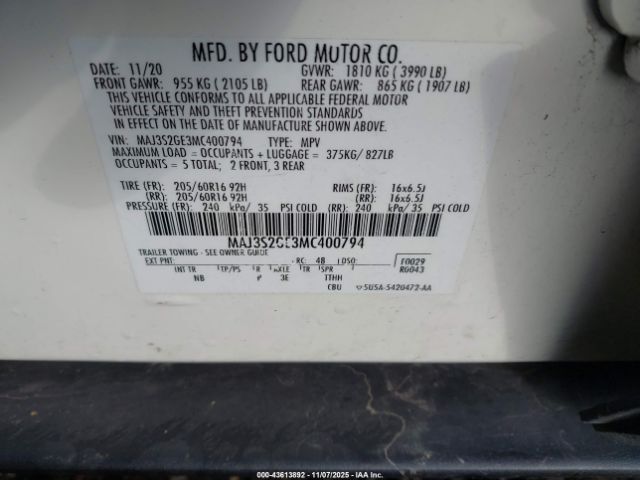 2021 FORD ECOSPORT MAJ3S2GE3MC400794 Photo 8