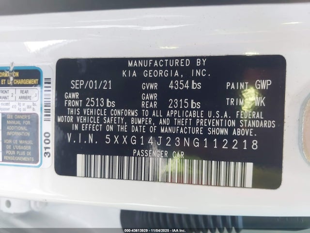 2022 KIA K5 5XXG14J23NG112218 Photo 8