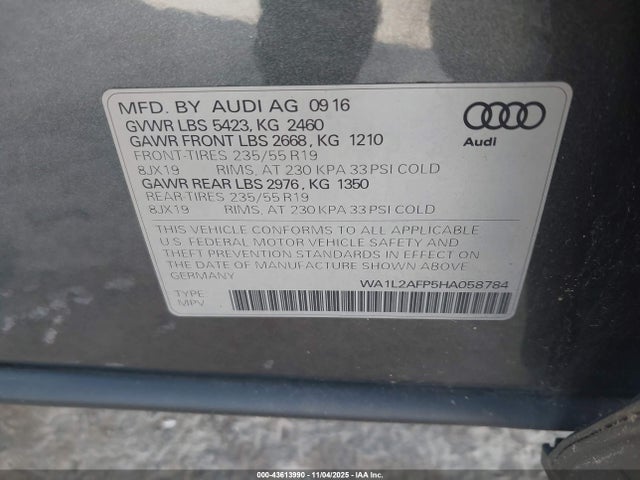 2017 AUDI Q5 WA1L2AFP5HA058784 Photo 8