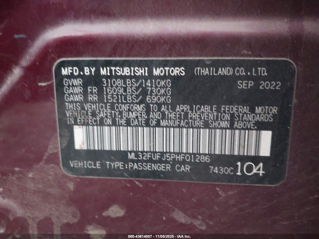 2023 MITSUBISHI MIRAGE G4 ML32FUFJ5PHF01286 Photo 8