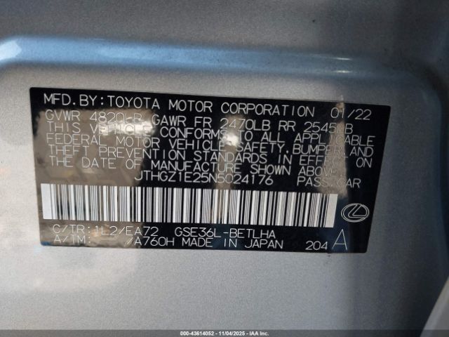 2022 LEXUS IS 350 JTHGZ1E25N5024176 Photo 8