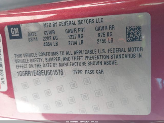 2014 CADILLAC ELR 1G6RR1E48EU601576 Photo 8