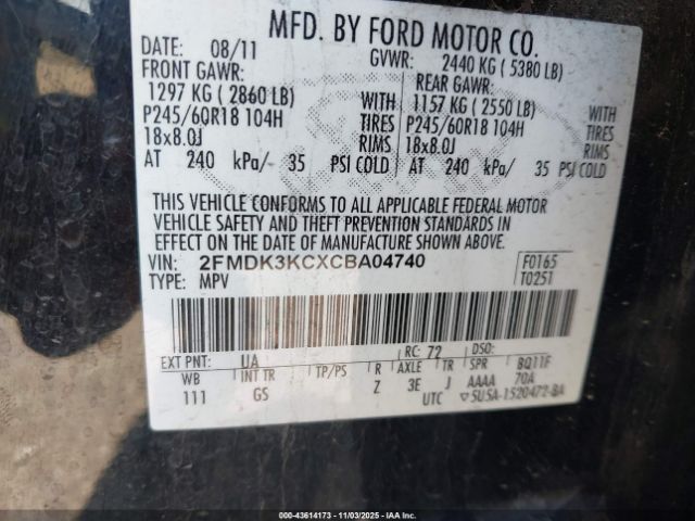 2012 FORD EDGE 2FMDK3KCXCBA04740 Photo 8