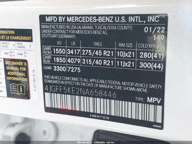 2022 MERCEDES-BENZ GLS 450 4JGFF5KE2NA658446 Photo 8