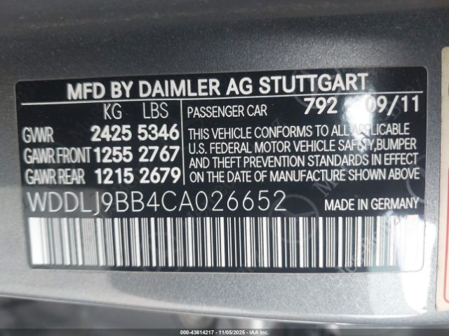 2012 MERCEDES-BENZ CLS 550 WDDLJ9BB4CA026652 Photo 8