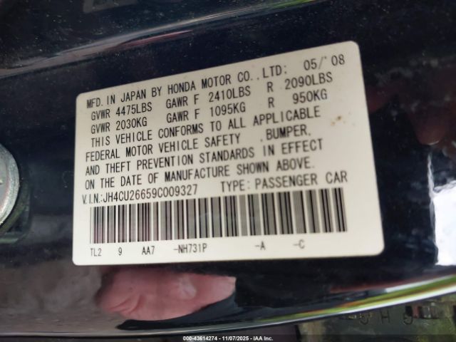 2009 ACURA TSX JH4CU26659C009327 Photo 8
