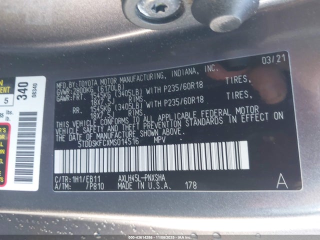 2021 TOYOTA SIENNA 5TDDSKFCXMS014516 Photo 8