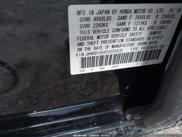 2005 ACURA RL JH4KB16565C020835 Photo 8