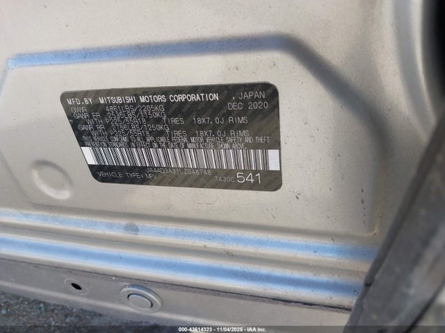 2020 MITSUBISHI OUTLANDER JA4AD3A31LZ048748 Photo 8