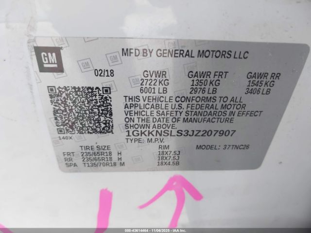 2018 GMC ACADIA 1GKKNSLS3JZ207907 Photo 8