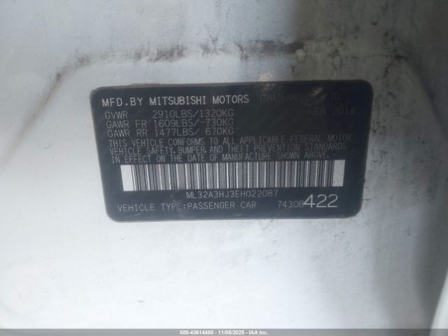 2014 MITSUBISHI MIRAGE ML32A3HJ3EH022087 Photo 8