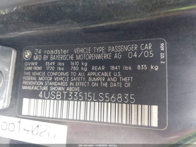 2005 BMW Z4 4USBT33515LS56835 Photo 8