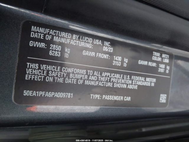 2023 LUCID AIR 50EA1PFA6PA009781 Photo 8