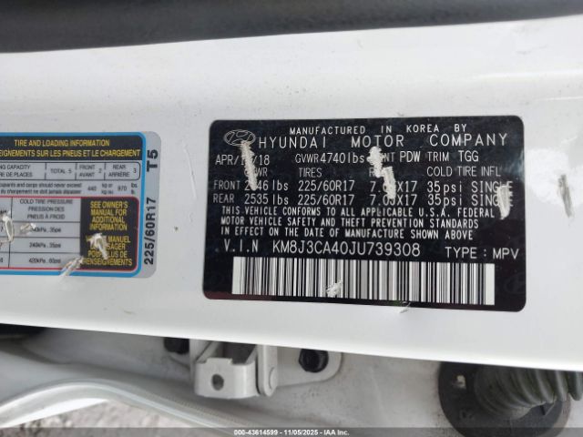2018 HYUNDAI TUCSON KM8J3CA40JU739308 Photo 8