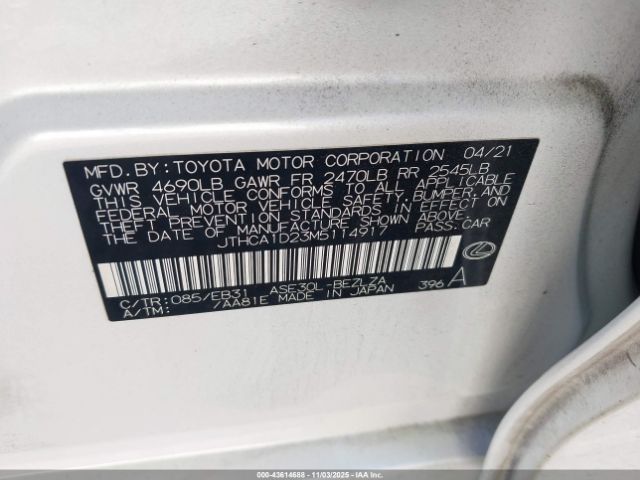 2021 LEXUS IS 300 JTHCA1D23M5114917 Photo 8