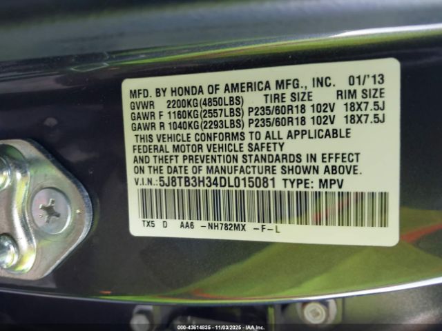 2013 ACURA RDX 5J8TB3H34DL015081 Photo 8