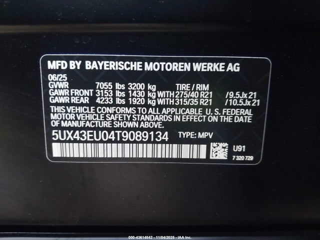 5UX43EU04T9089134 BMW X5 Phev Xdrive50e
