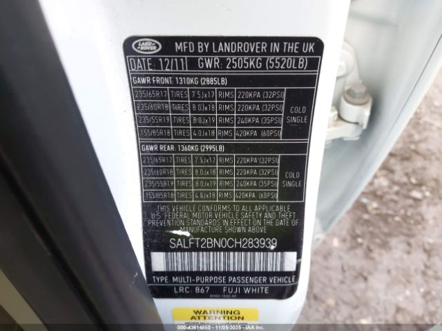 2012 LAND ROVER LR2 SALFT2BN0CH283939 Photo 8