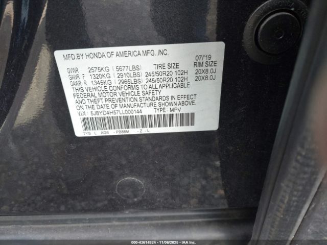 2020 ACURA MDX 5J8YD4H57LL000144 Photo 8