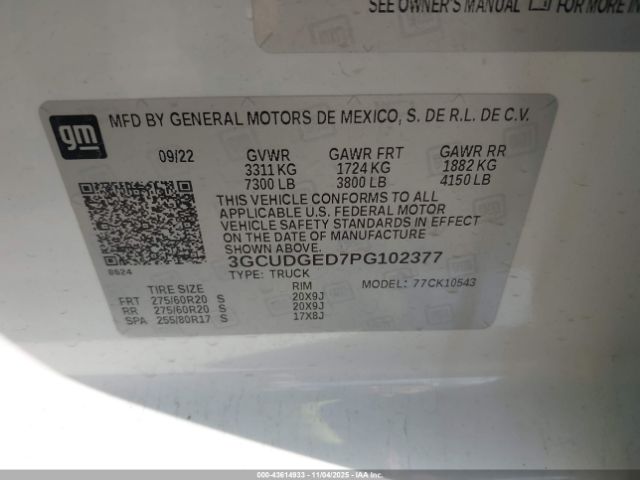 2023 CHEVROLET SILVERADO 1500 3GCUDGED7PG102377 Photo 8