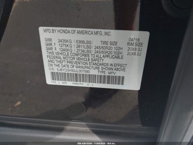 2018 ACURA MDX 5J8YD3H50JL007590 Photo 8