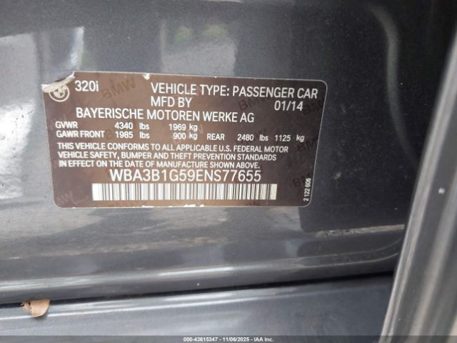 2014 BMW 320I WBA3B1G59ENS77655 Photo 8