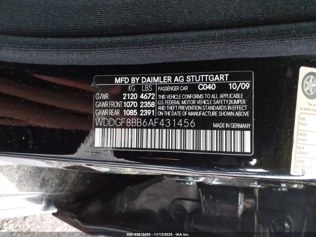 2010 MERCEDES-BENZ C 300 WDDGF8BB6AF431456 Photo 8