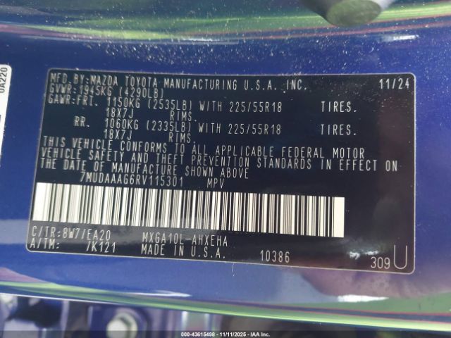 2024 TOYOTA COROLLA CROSS 7MUDAAAG6RV115301 Photo 8