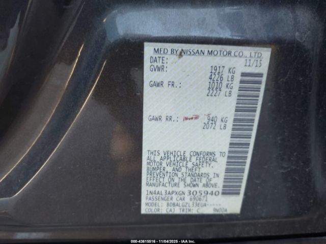 2016 NISSAN ALTIMA 1N4AL3APXGN305940 Photo 8