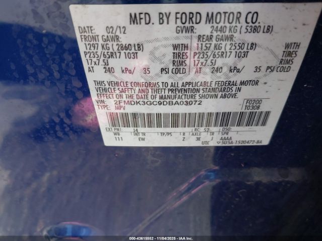2013 FORD EDGE 2FMDK3GC9DBA03072 Photo 8