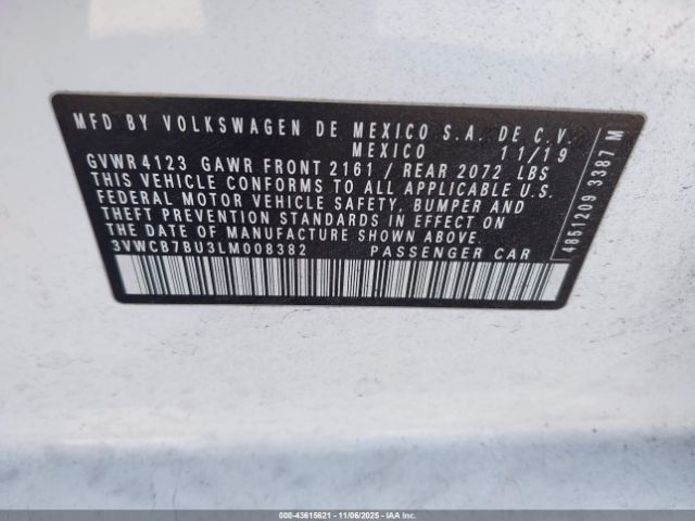 2020 VOLKSWAGEN JETTA 3VWCB7BU3LM008382 Photo 8