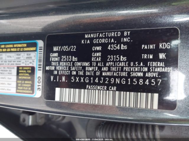 2022 KIA K5 5XXG14J29NG158457 Photo 8