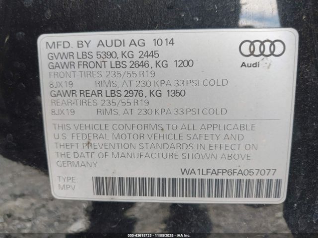 2015 AUDI Q5 WA1LFAFP6FA057077 Photo 8