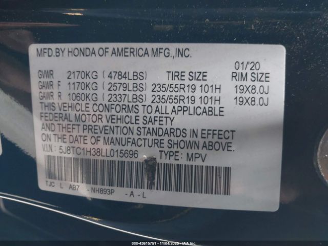 2020 ACURA RDX 5J8TC1H38LL015696 Photo 8