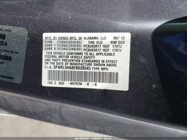 2014 HONDA ODYSSEY 5FNRL5H68EB028545 Photo 8