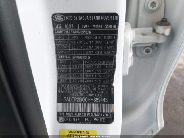 2017 LAND ROVER DISCOVERY SPORT SALCP2BG0HH689445 Photo 8