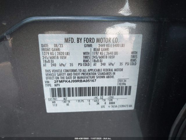 2024 FORD EDGE 2FMPK4J99RBA05167 Photo 8