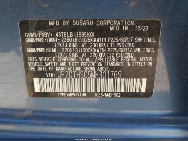 2021 SUBARU CROSSTREK JF2GTHSC5MH301769 Photo 8