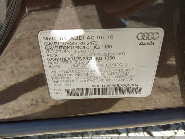 2011 AUDI Q5 WA1LFAFP9BA006084 Photo 8