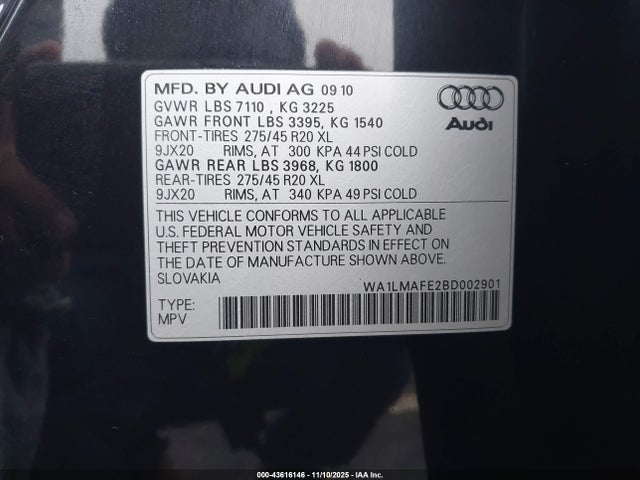2011 AUDI Q7 WA1LMAFE2BD002901 Photo 8