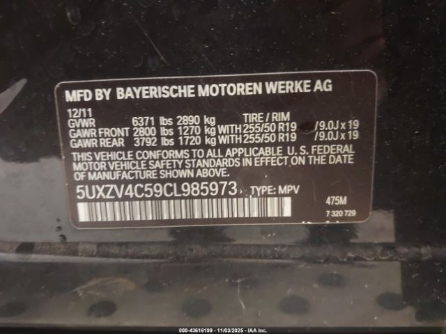 2012 BMW X5 5UXZV4C59CL985973 Photo 8