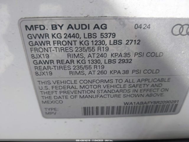 2024 AUDI Q5 WA1ABAFY5R2090291 Photo 8