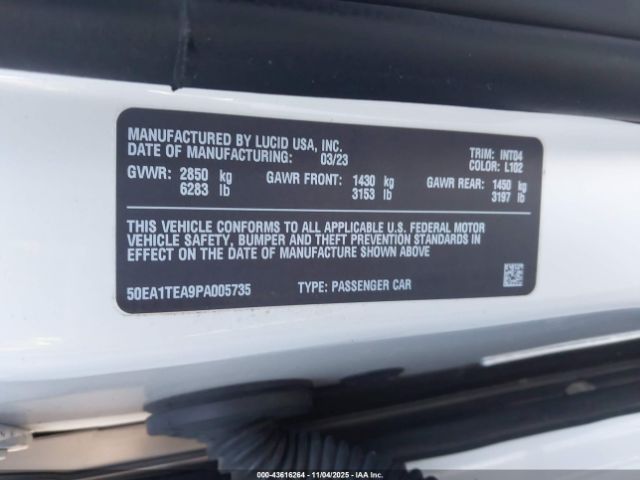 2023 LUCID AIR 50EA1TEA9PA005735 Photo 8