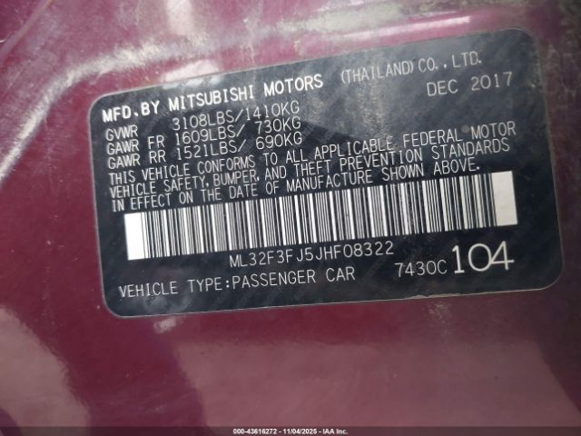 2018 MITSUBISHI MIRAGE G4 ML32F3FJ5JHF08322 Photo 8