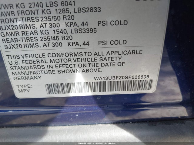 2025 AUDI Q4 SPORTBACK E-TRON WA13UBFZ0SP026606 Photo 8