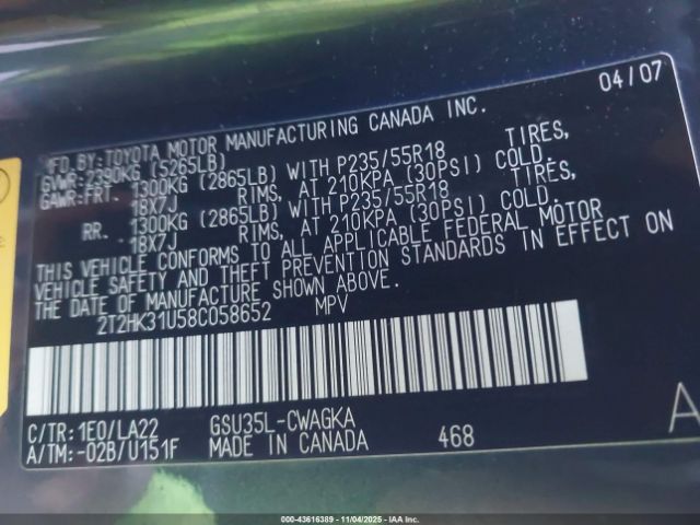 2008 LEXUS RX 350 2T2HK31U58C058652 Photo 8