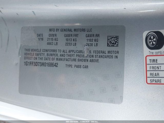 2017 CHEVROLET CAMARO 1G1FF3D73H0168642 Photo 8