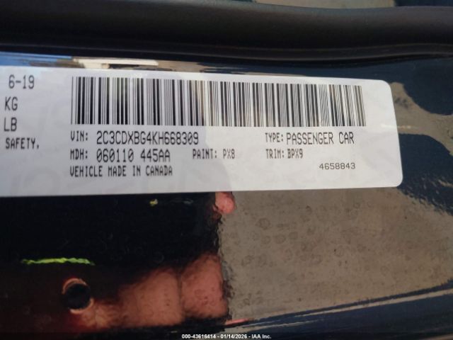 2019 DODGE CHARGER 2C3CDXBG4KH668309 Photo 8