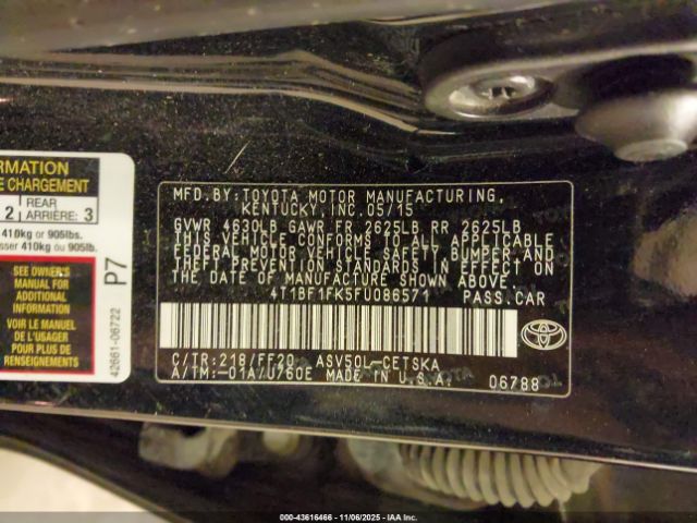 2015 TOYOTA CAMRY 4T1BF1FK5FU086571 Photo 8