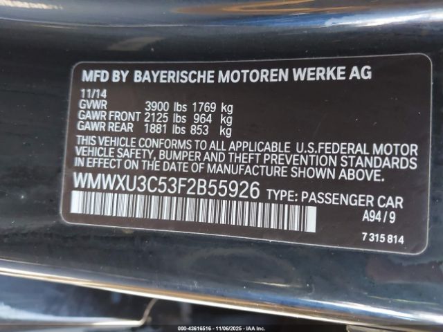 2015 MINI HARDTOP WMWXU3C53F2B55926 Photo 8